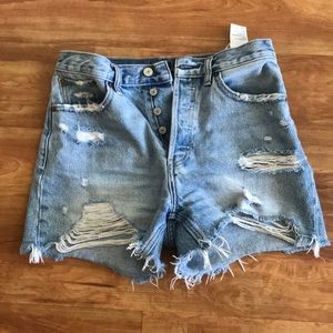 High-rise Distressed Abercrombie & Fitch Shorts